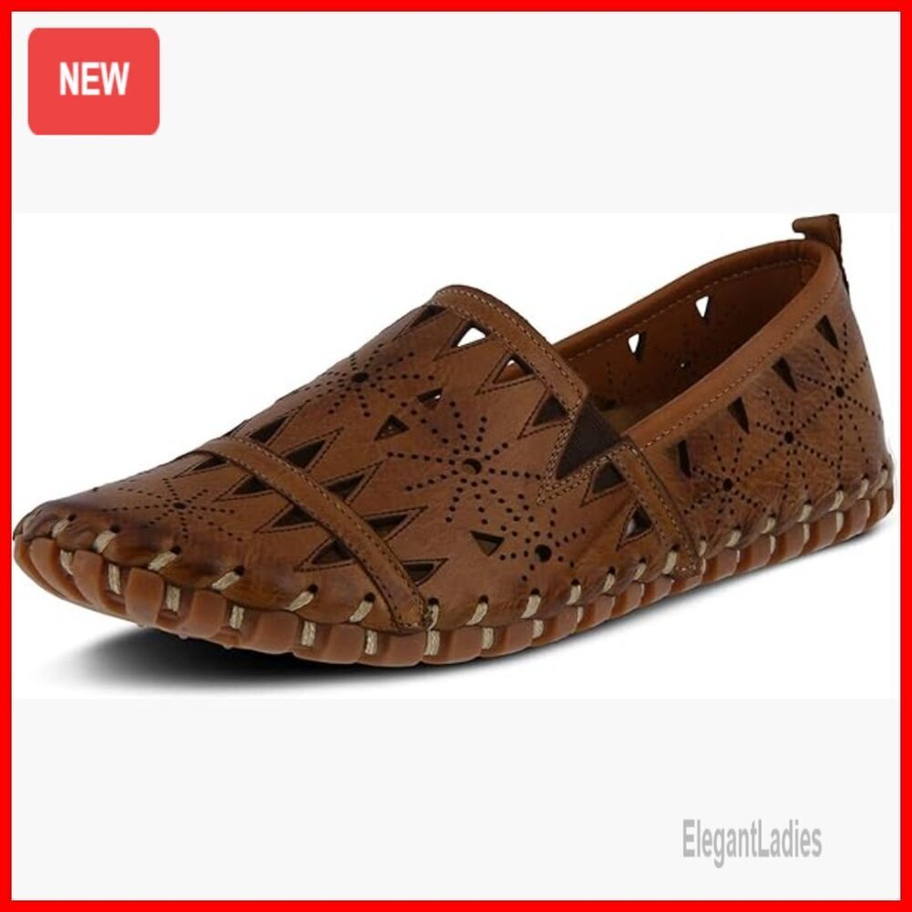 Leather Slip-On Loafers with Rubber Outsole, Comfortable Walking Shoes